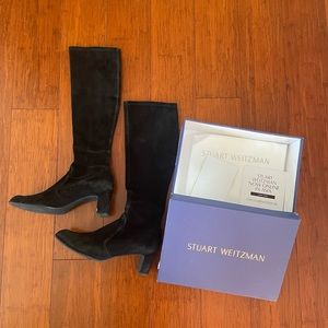 Stuart Weitzman black suede boots